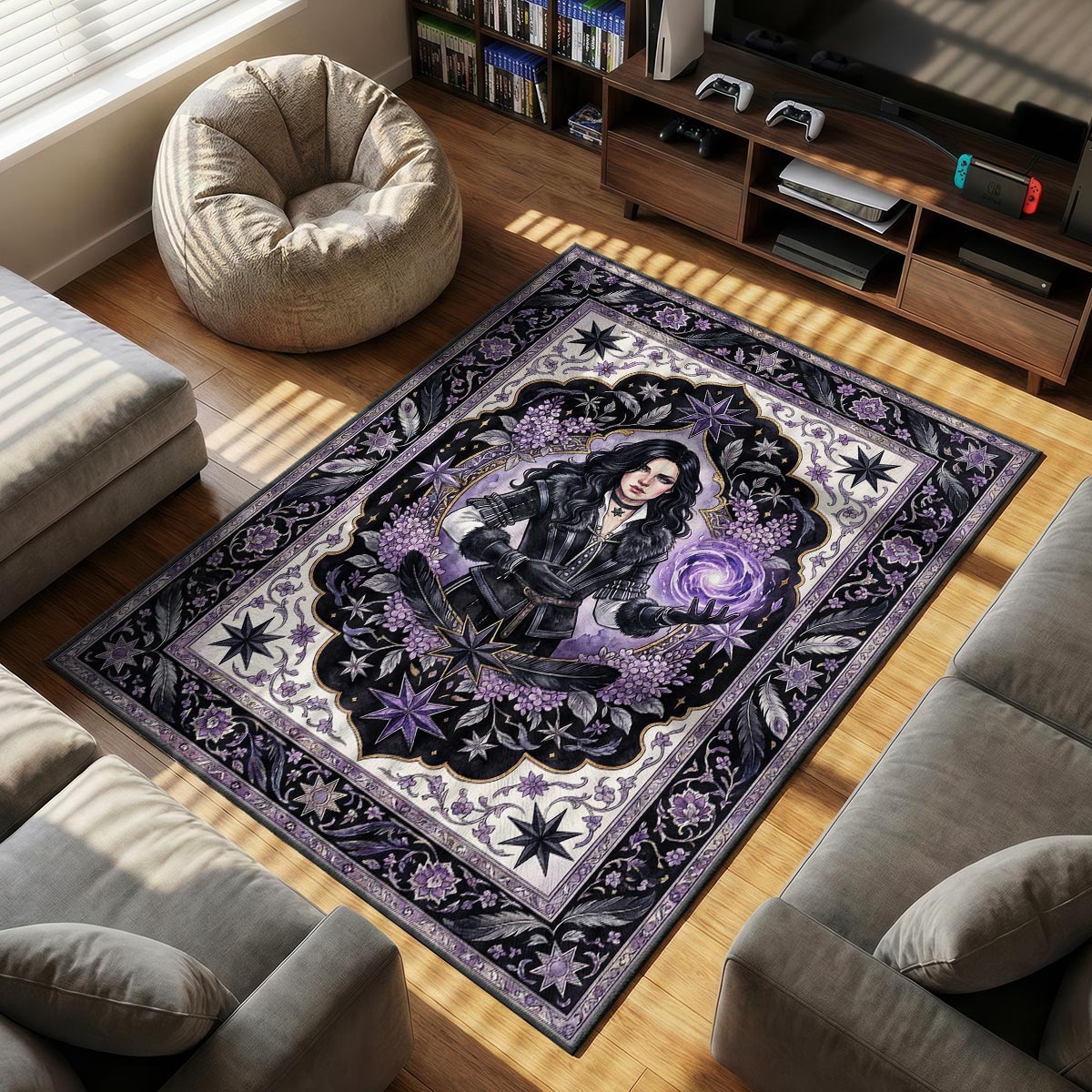 Witcher Rug Yennefer Violet Magic Rug - The Witcher 3 Chair Mat | Padloom