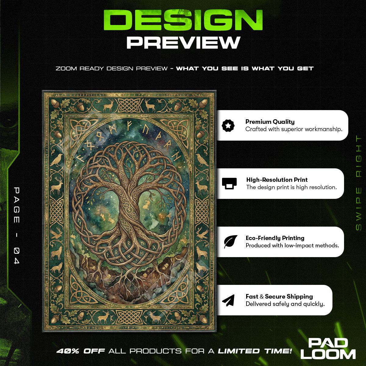 Yggdrasil Tree Life Norse Celtic Area rug — main product view