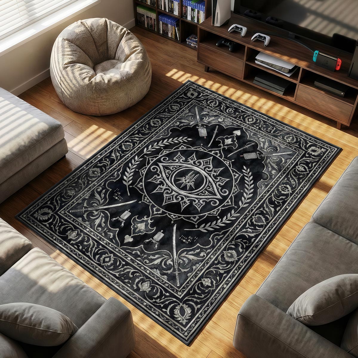 YoRHa Crest Gothic Rug - Nier Automata Chair Mat