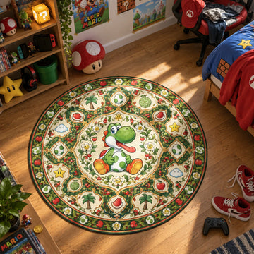 Yoshi Sitting Round Rug - Super Mario Chair Mat