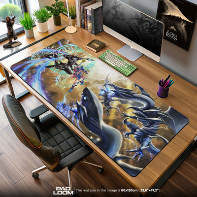 Yu-Gi-Oh Blue-Eyes Battle Mouse Pad, Game Gaming Desk Mat