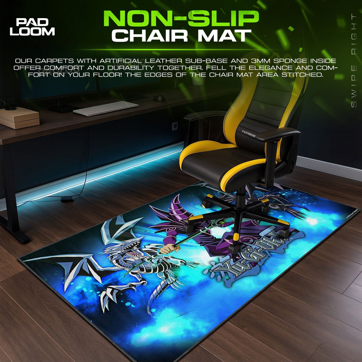 Yu-Gi-Oh Dark Magician Blue-Eyes Mouse Pad, Game Gaming Desk Mat Padloom