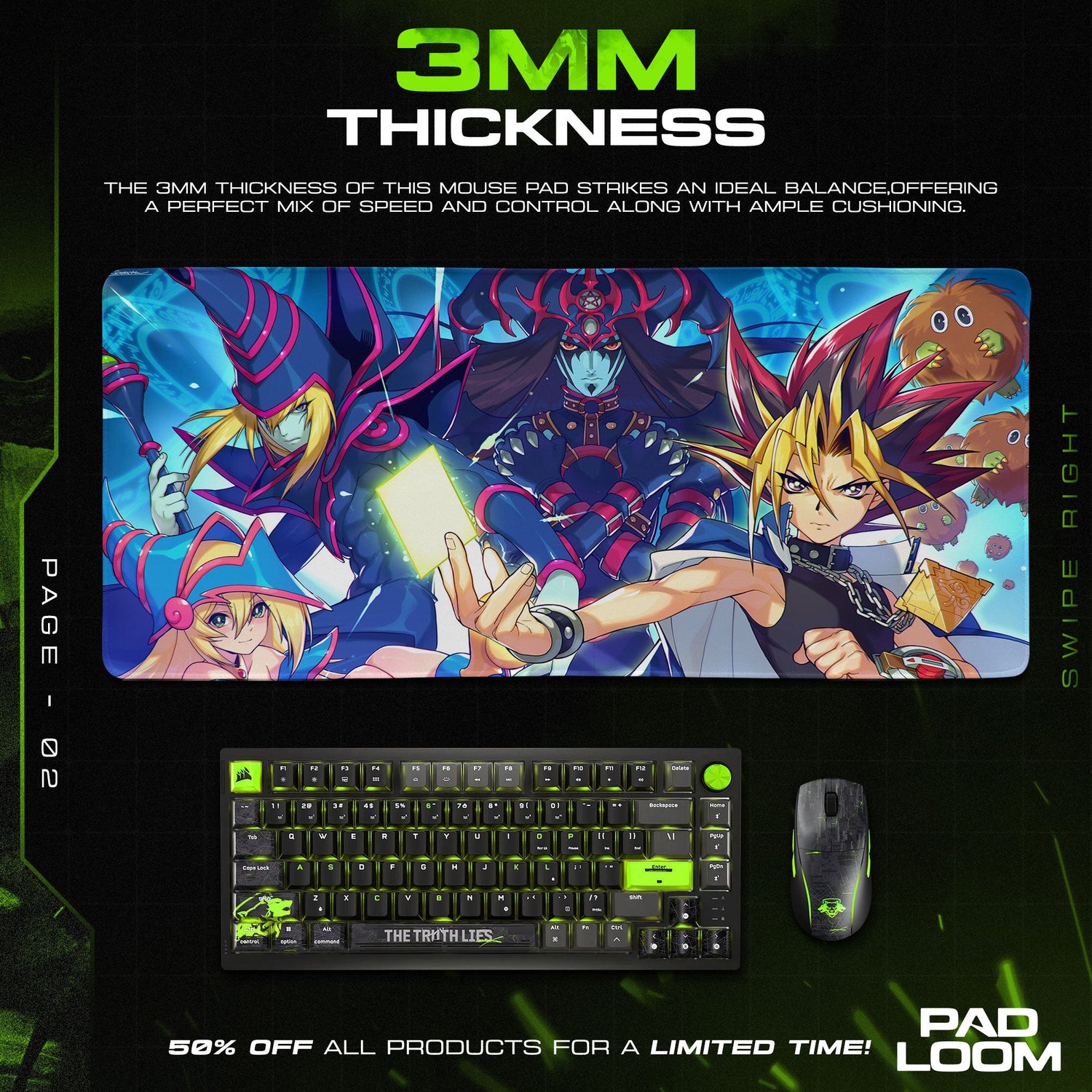 Yu-Gi-Oh Mouse Pad, Dark Magician Anime Desk Mat Padloom