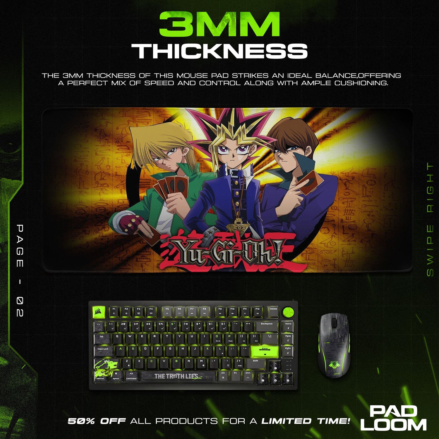 Yu-Gi-Oh Yugi Kaiba Joey Mouse Pad, Game Gaming Desk Mat Padloom