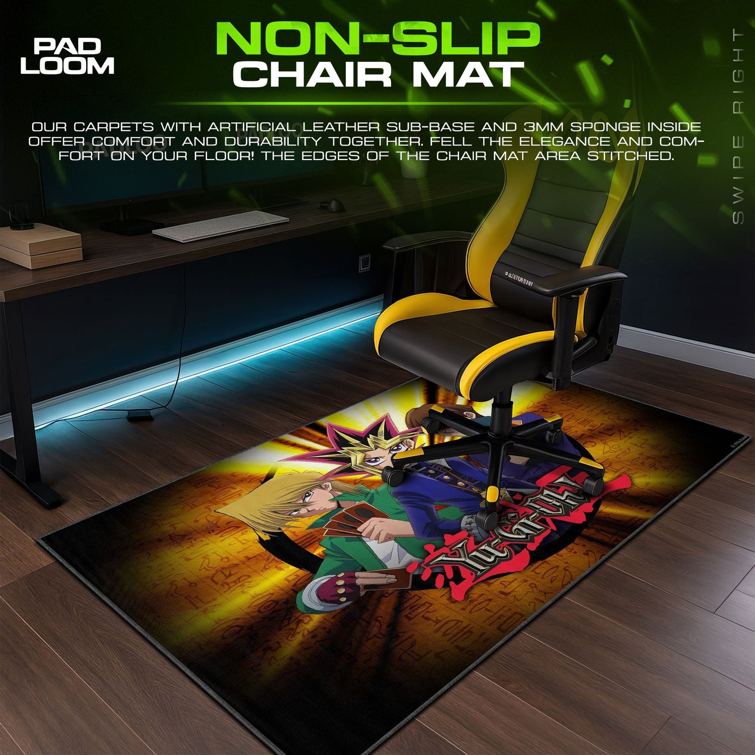 Yu-Gi-Oh Yugi Kaiba Joey Mouse Pad, Game Gaming Desk Mat Padloom