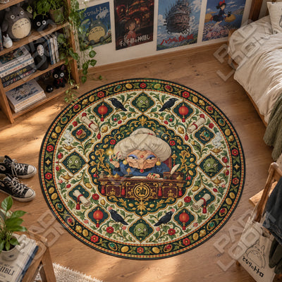 Yubaba Gold Round Rug - Studio Ghibli Chair Mat