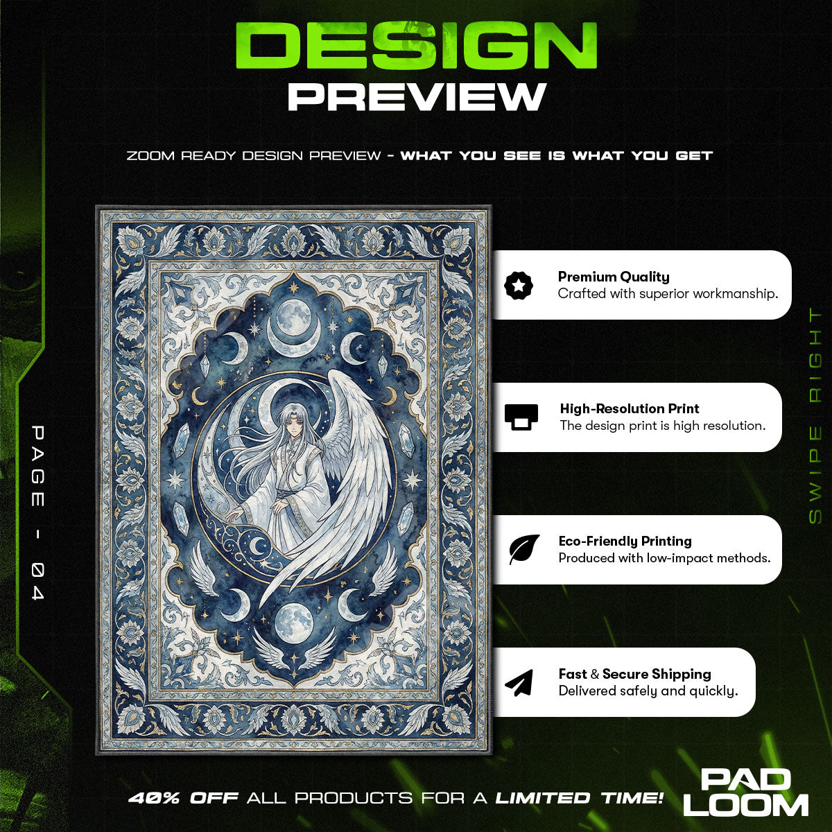 Chair character design printed on rug