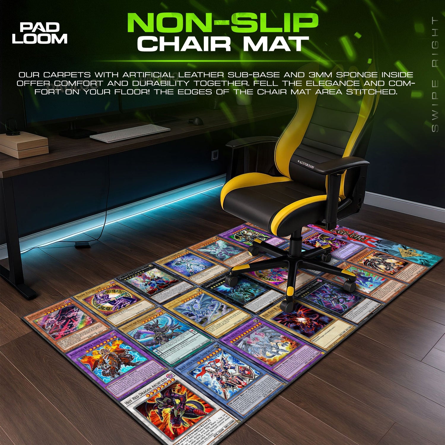 Yu-Gi-Oh! Monster Card Mouse Pad, Duel Monsters Gaming Desk Mat Padloom
