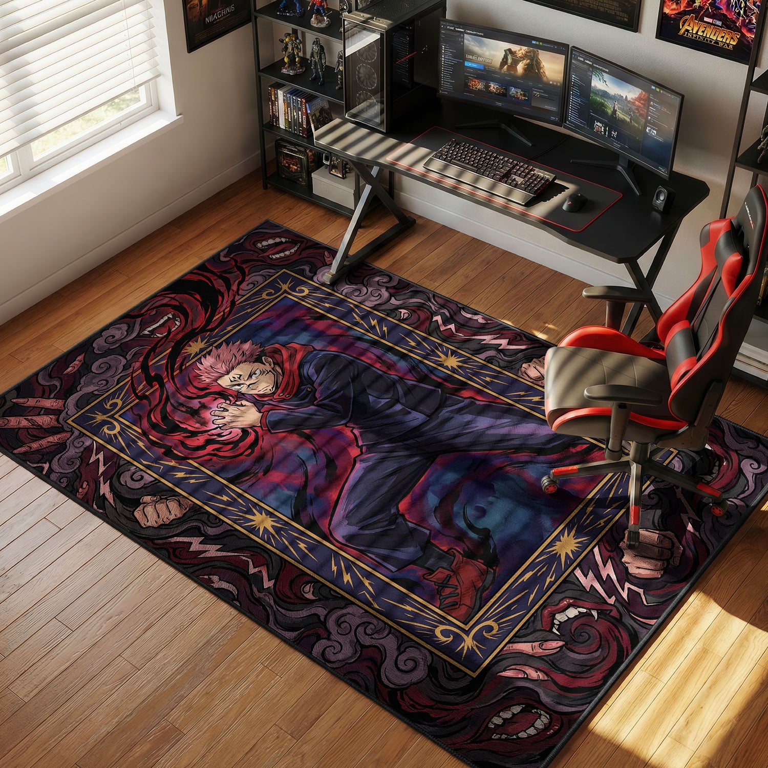 Yuji Itadori Sukuna Vessel Jujutsu Kaisen Chair rug — main product view