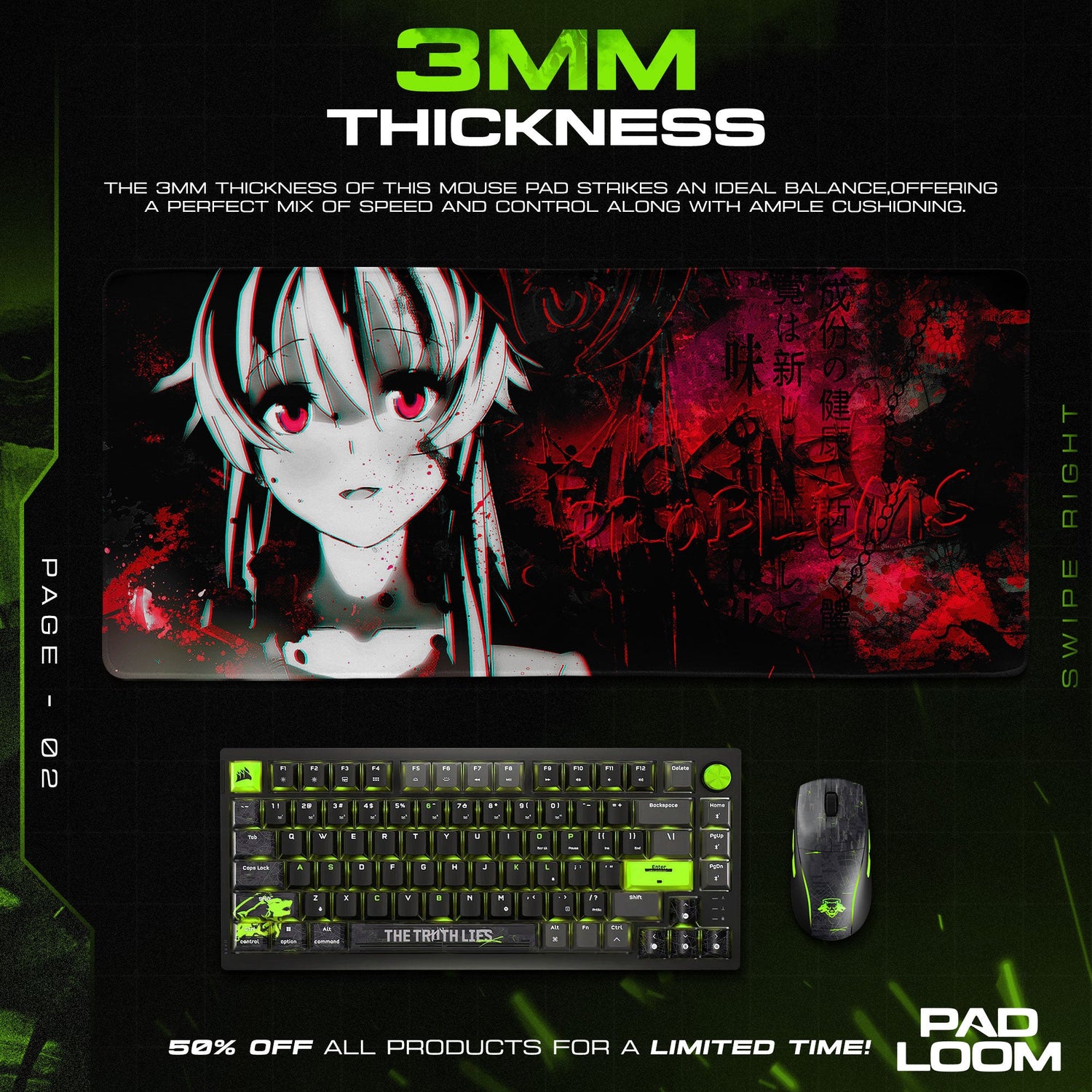 Yuno Gasai Mouse Pad - Violet Reverie Anime Desk Mat Padloom