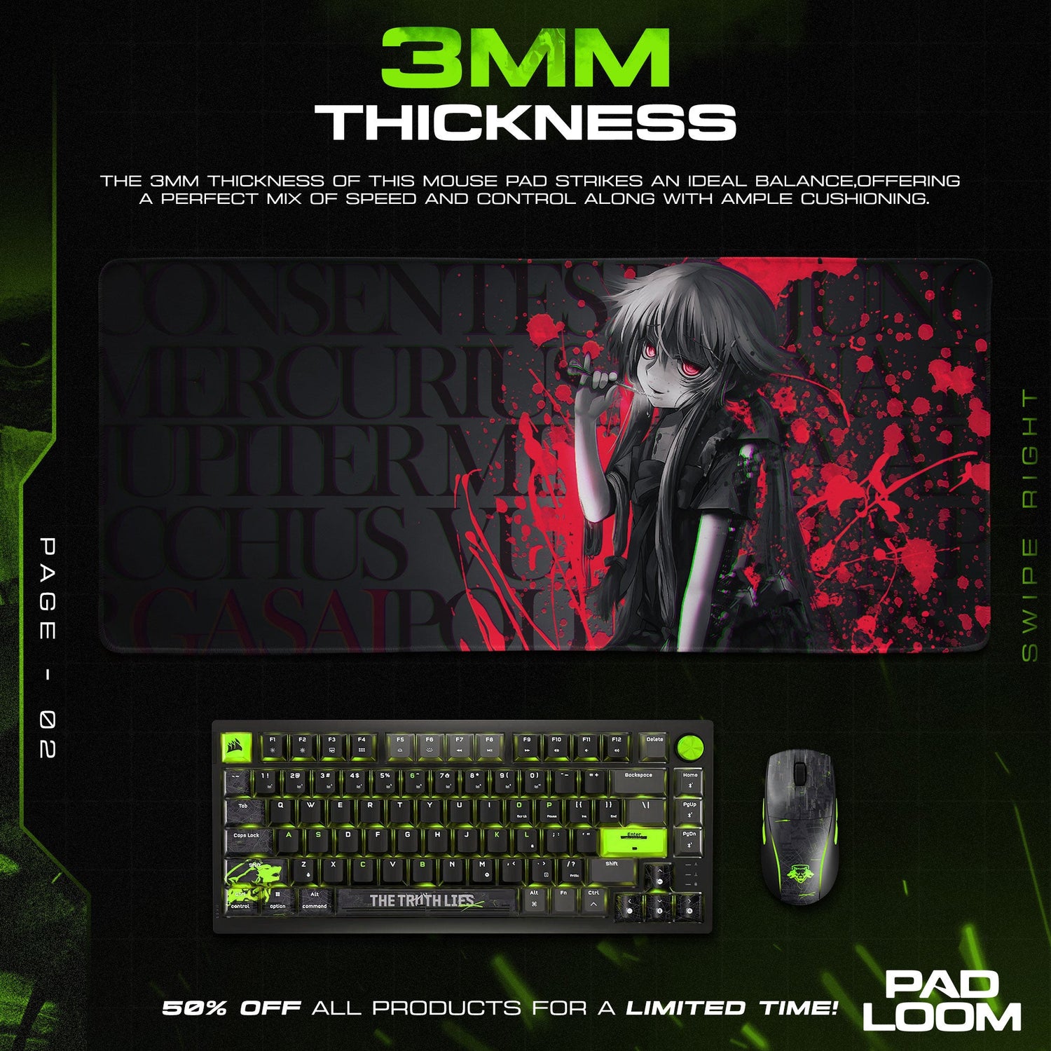 Yusuke Urameshi Mouse Pad - Spirit Team Anime Desk Mat Padloom