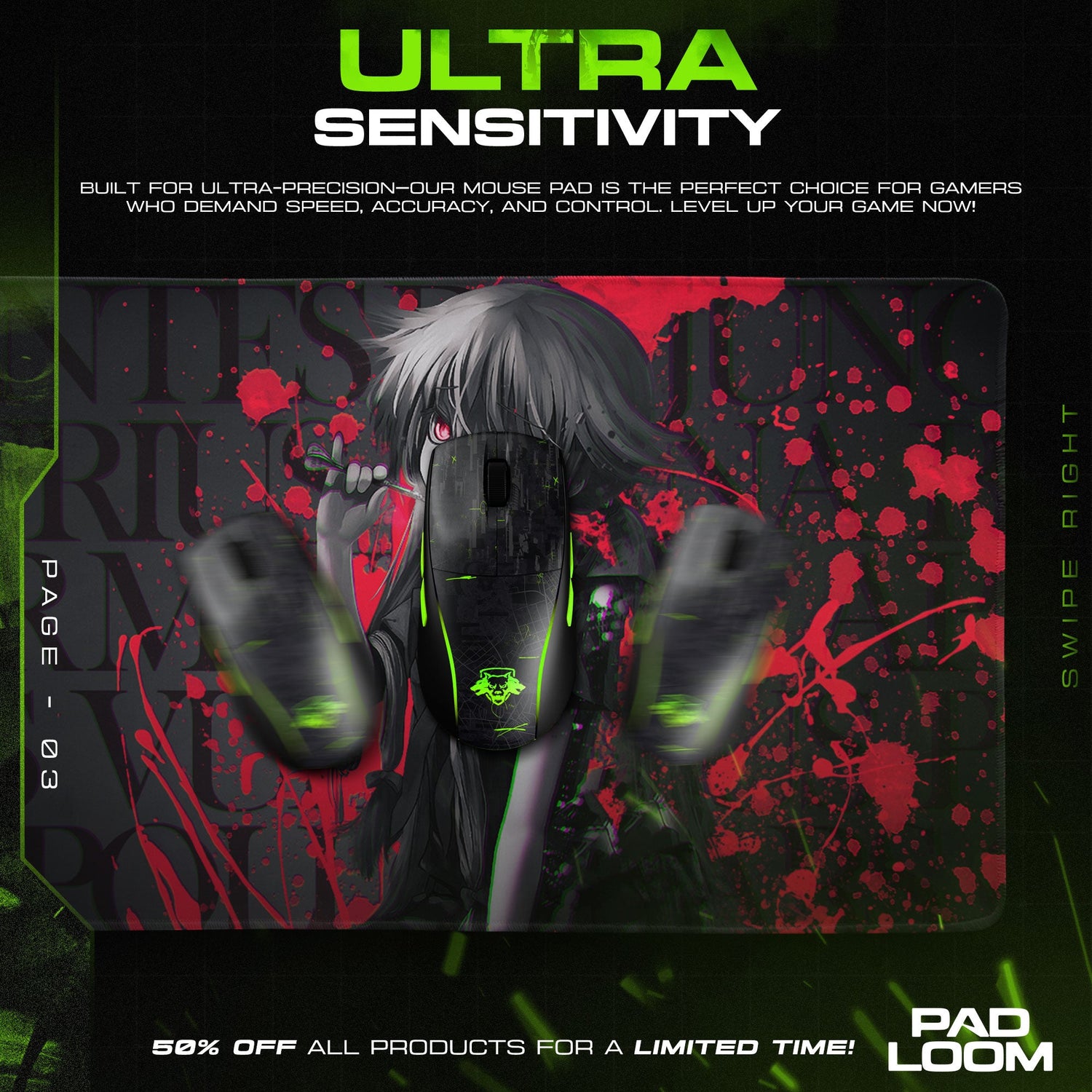 Yusuke Urameshi Mouse Pad - Spirit Team Anime Desk Mat Padloom