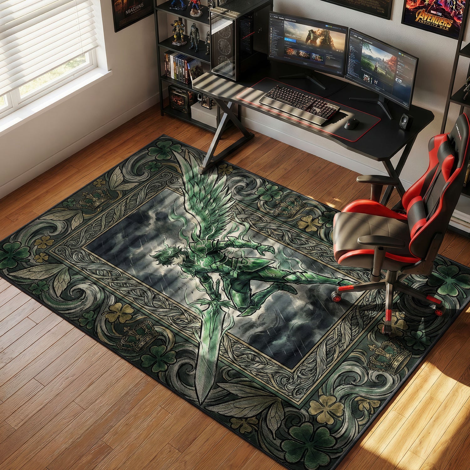 Yuno Spirit Dive Royal Art Black Clover Chair rug — main product view