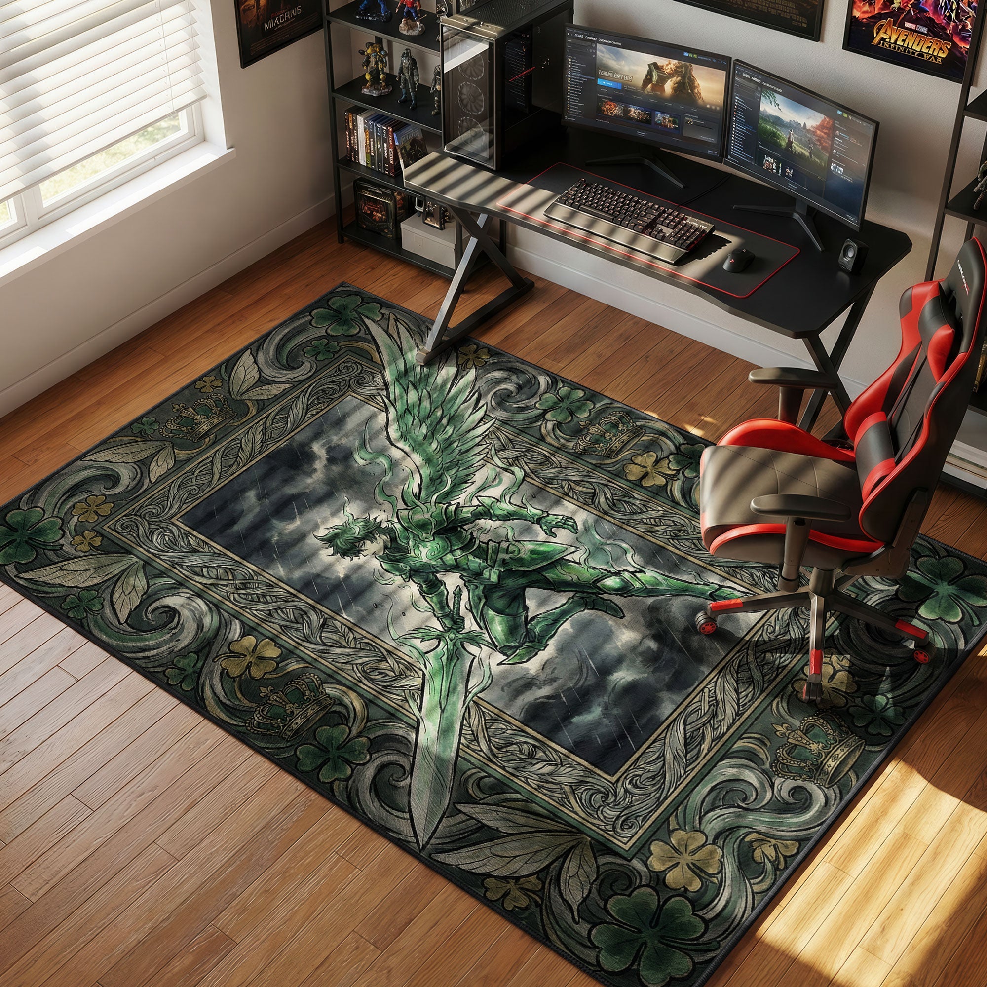 Yuno Spirit Dive Royal Art Black Clover Chair rug — main product view