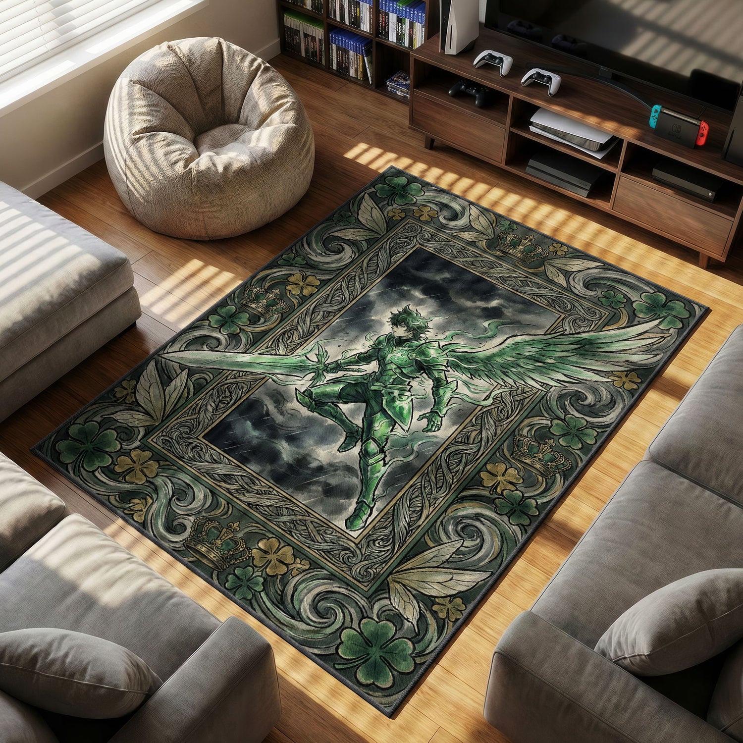 Yuno Spirit themed area rug for home decor fans
