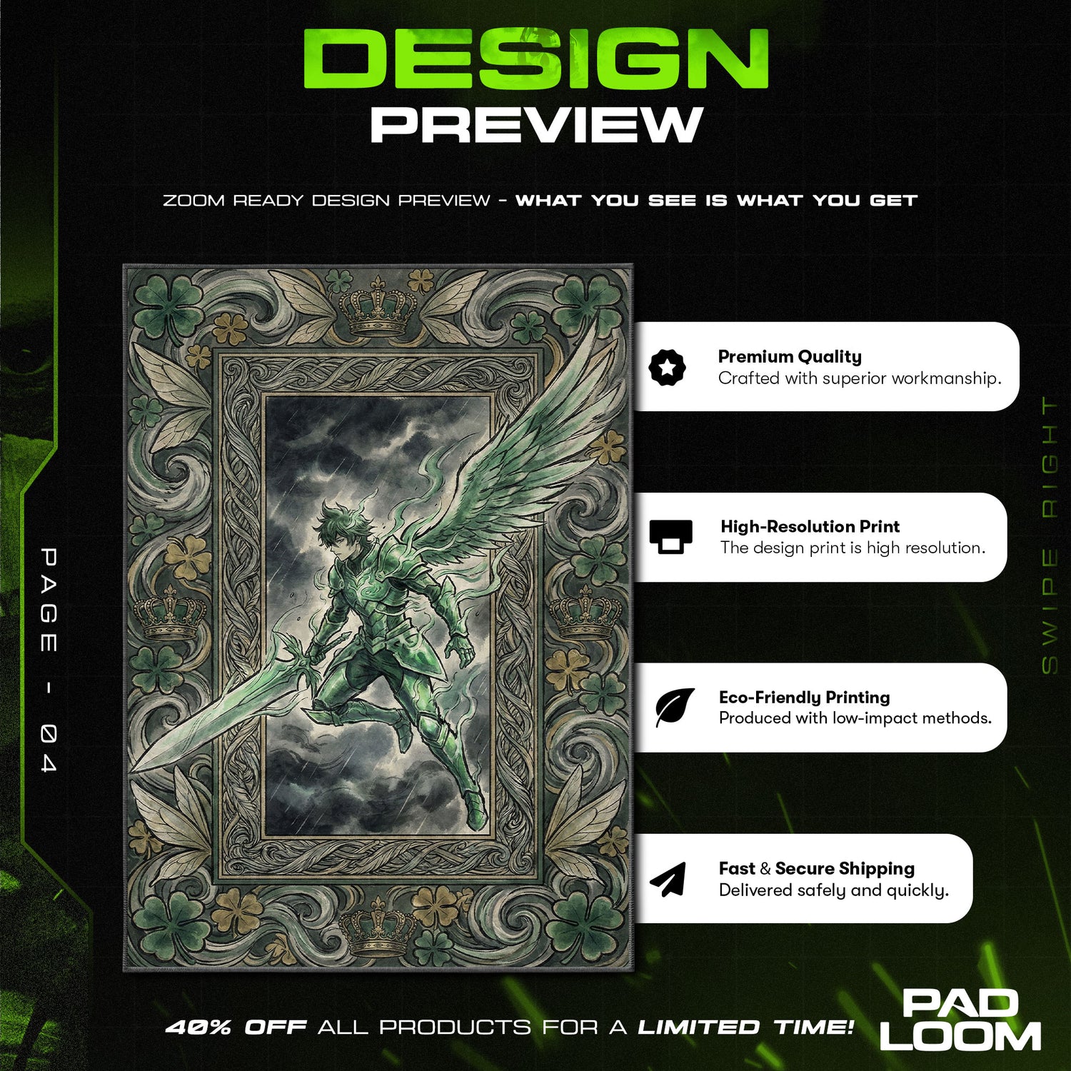 Chair character design printed on rug