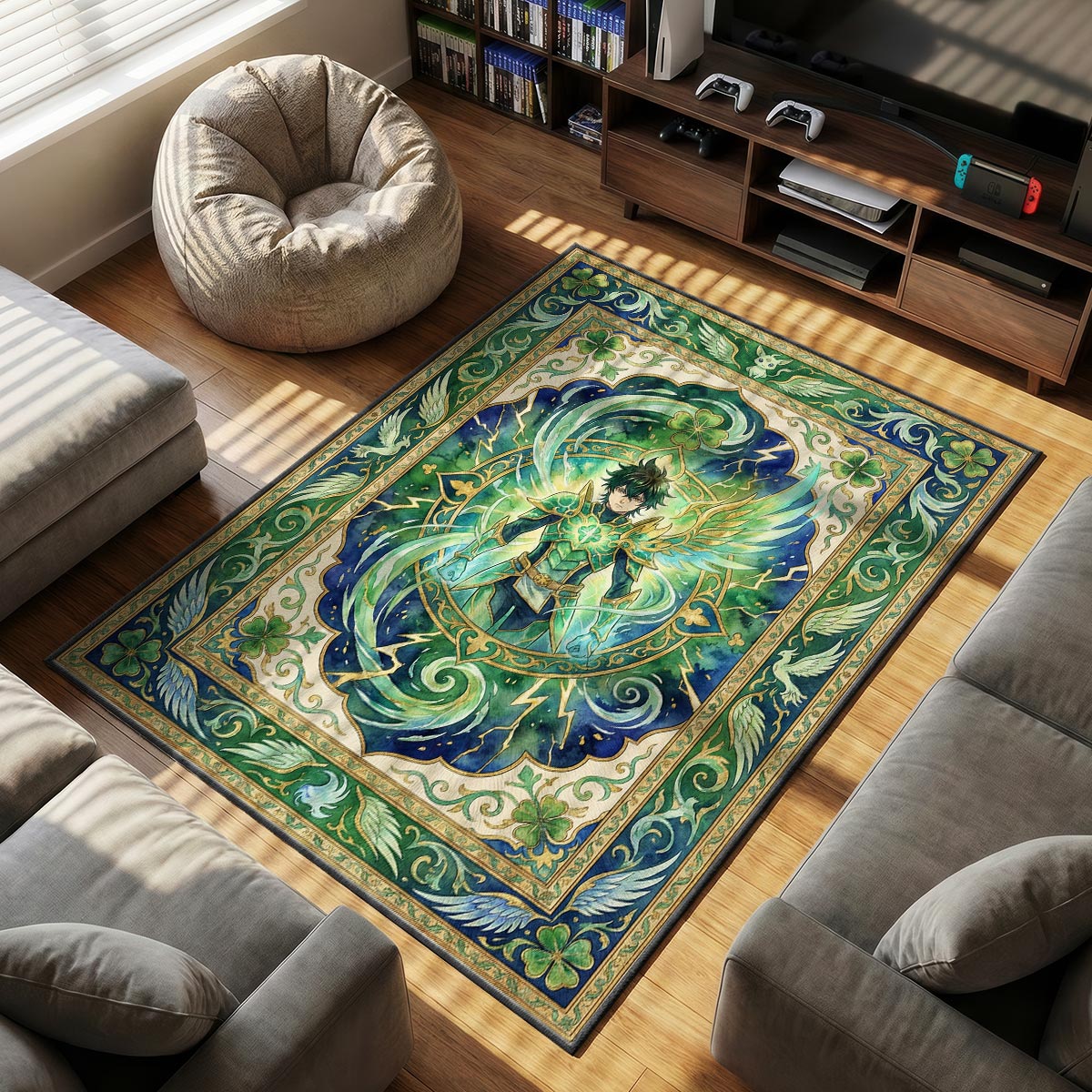 Yuno Spirit Dive Rug - Black Clover Chair Mat