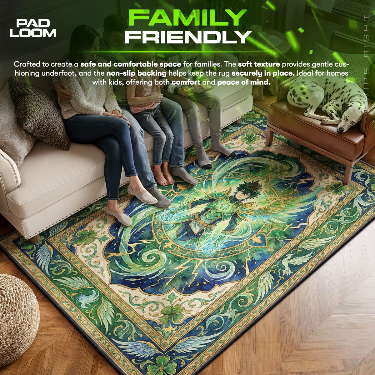 Yuno Spirit Dive Rug - Black Clover Chair Mat