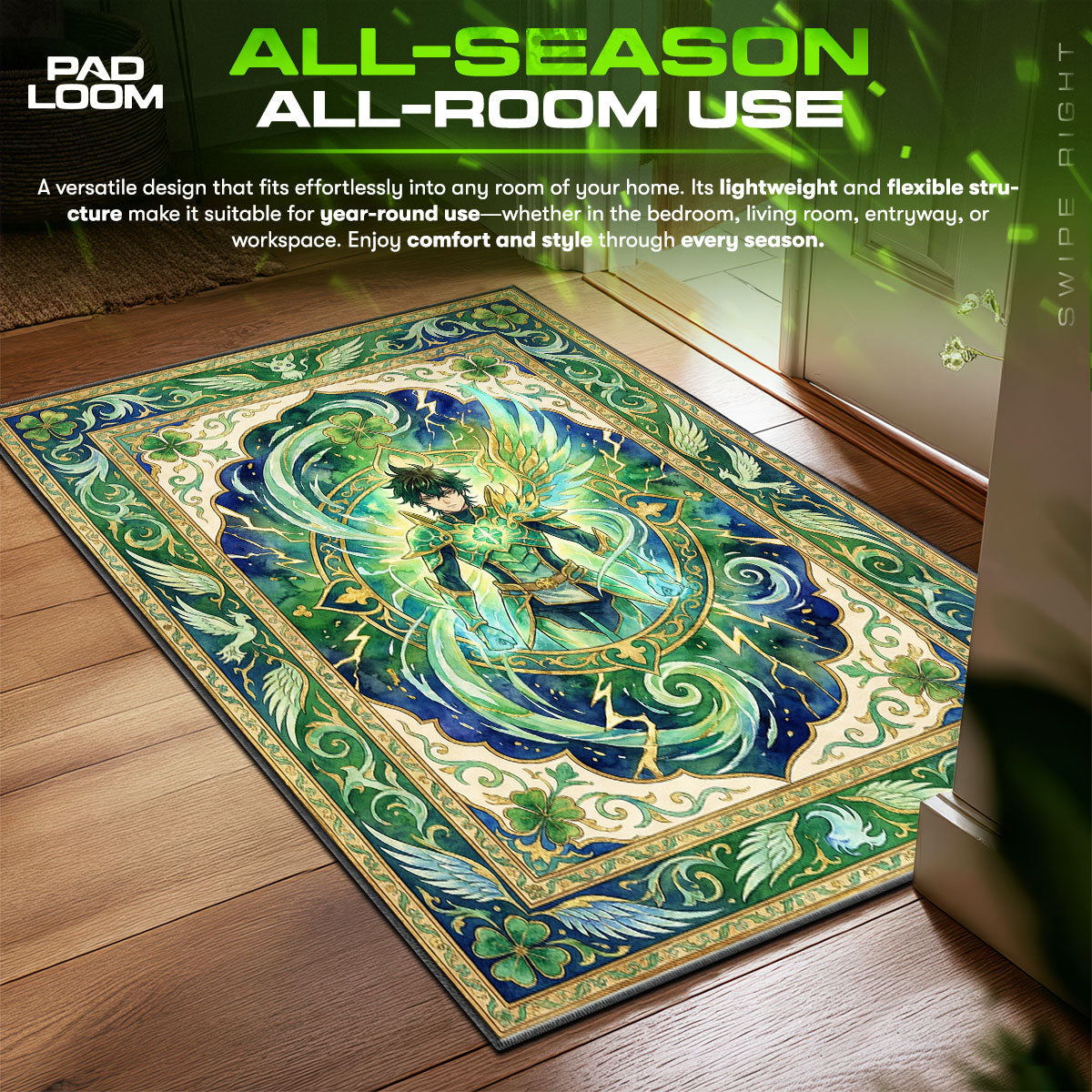 Yuno Spirit Dive Rug - Black Clover Chair Mat