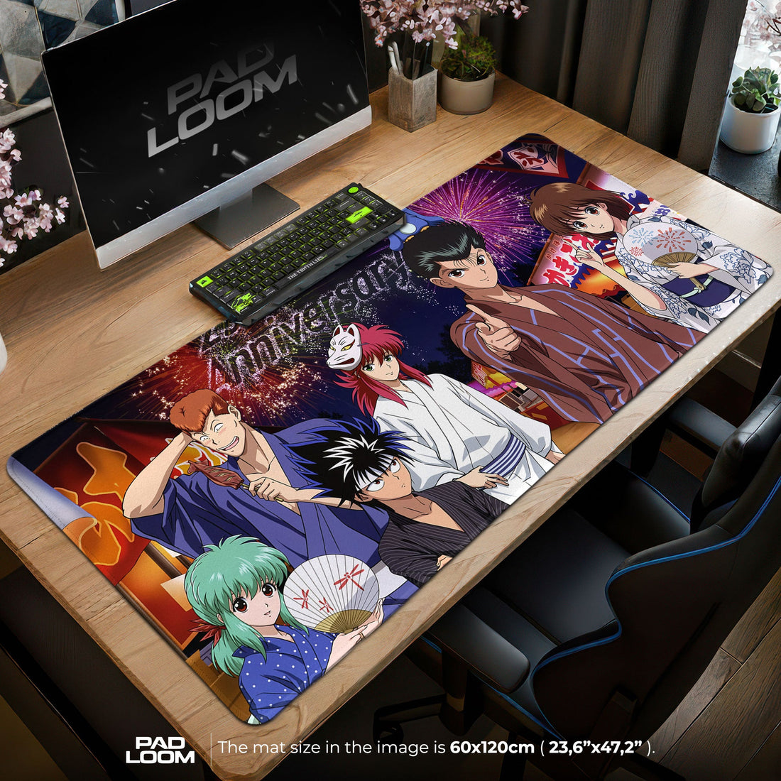 Yusuke Urameshi Mouse Pad - Festival Night Anime Desk Mat Padloom