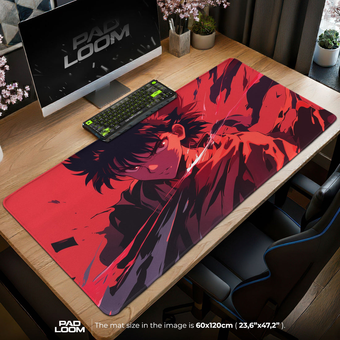 Yusuke Urameshi Mouse Pad - Spirit Power Anime Desk Mat Padloom