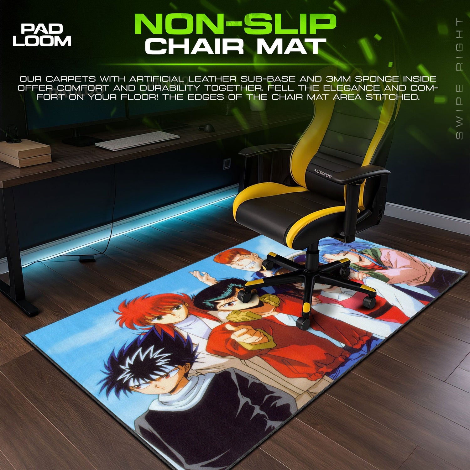 Yusuke Urameshi Mouse Pad - Spirit Team Anime Desk Mat Padloom