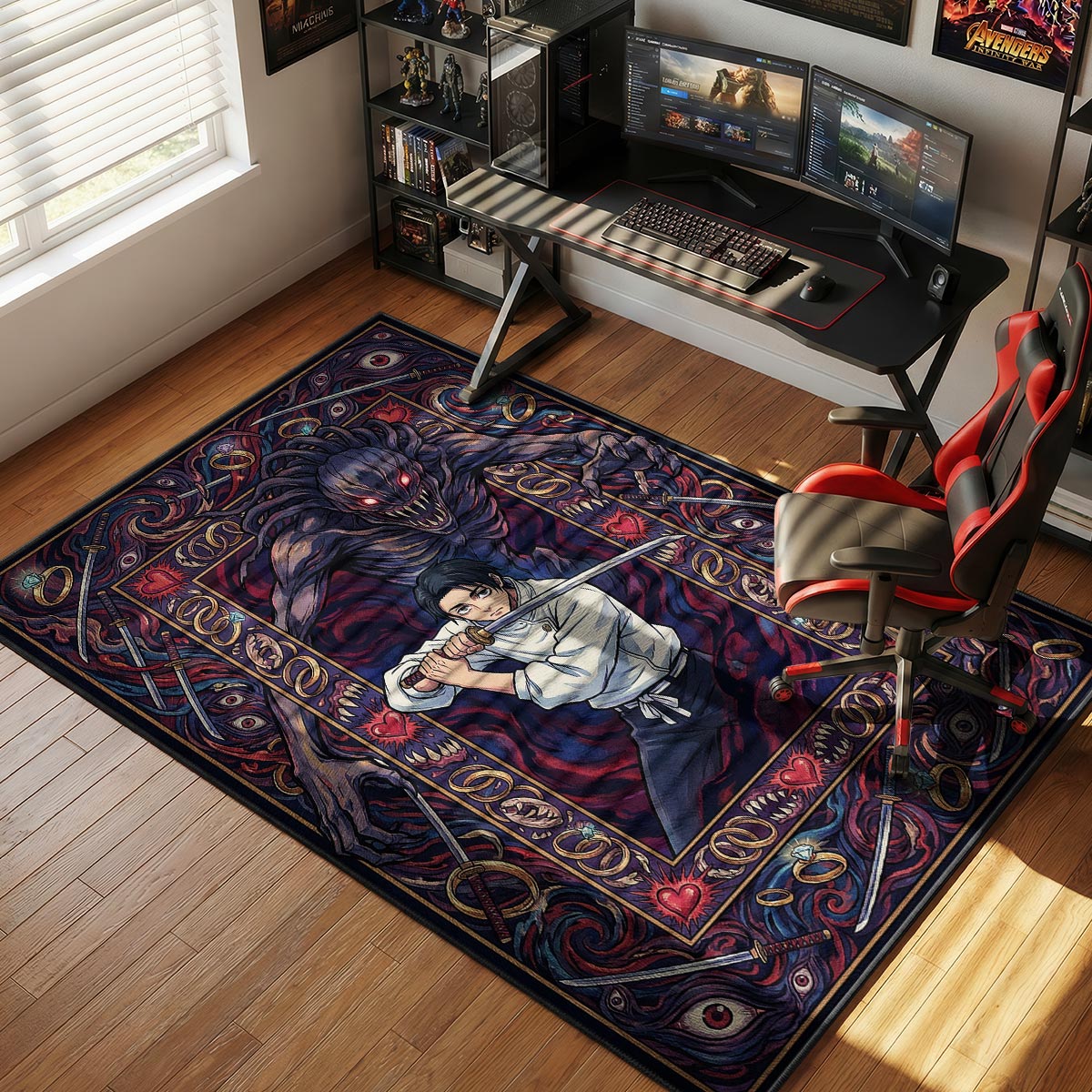 Yuta Okkotsu Pure Love Jujutsu Kaisen Chair rug — main product view