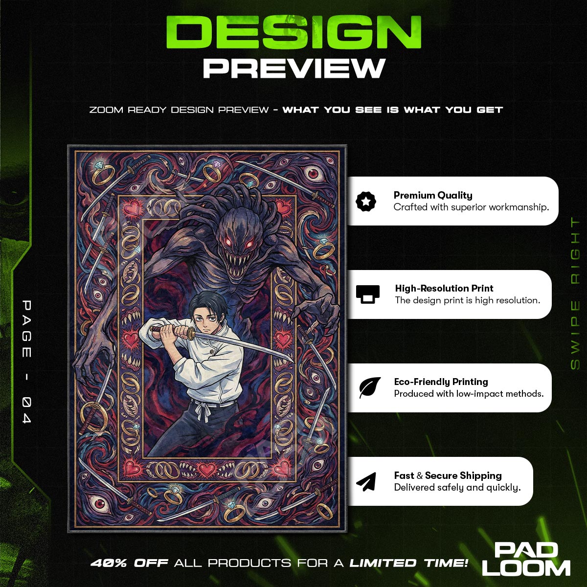 Chair character design printed on rug