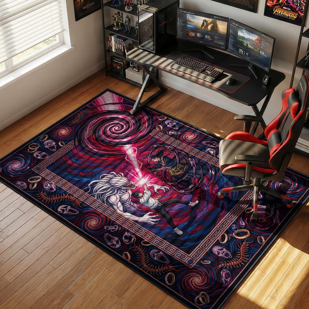 Yuta & Rika vs Geto Uzumaki Clash Jujutsu Kaisen Chair rug — main product view