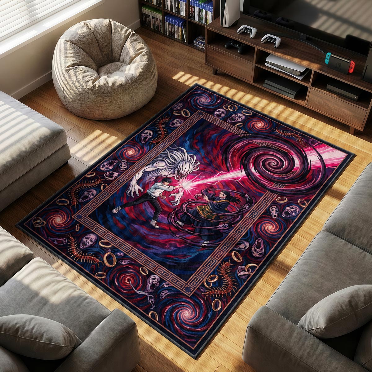 Yuta & themed area rug for home decor fans