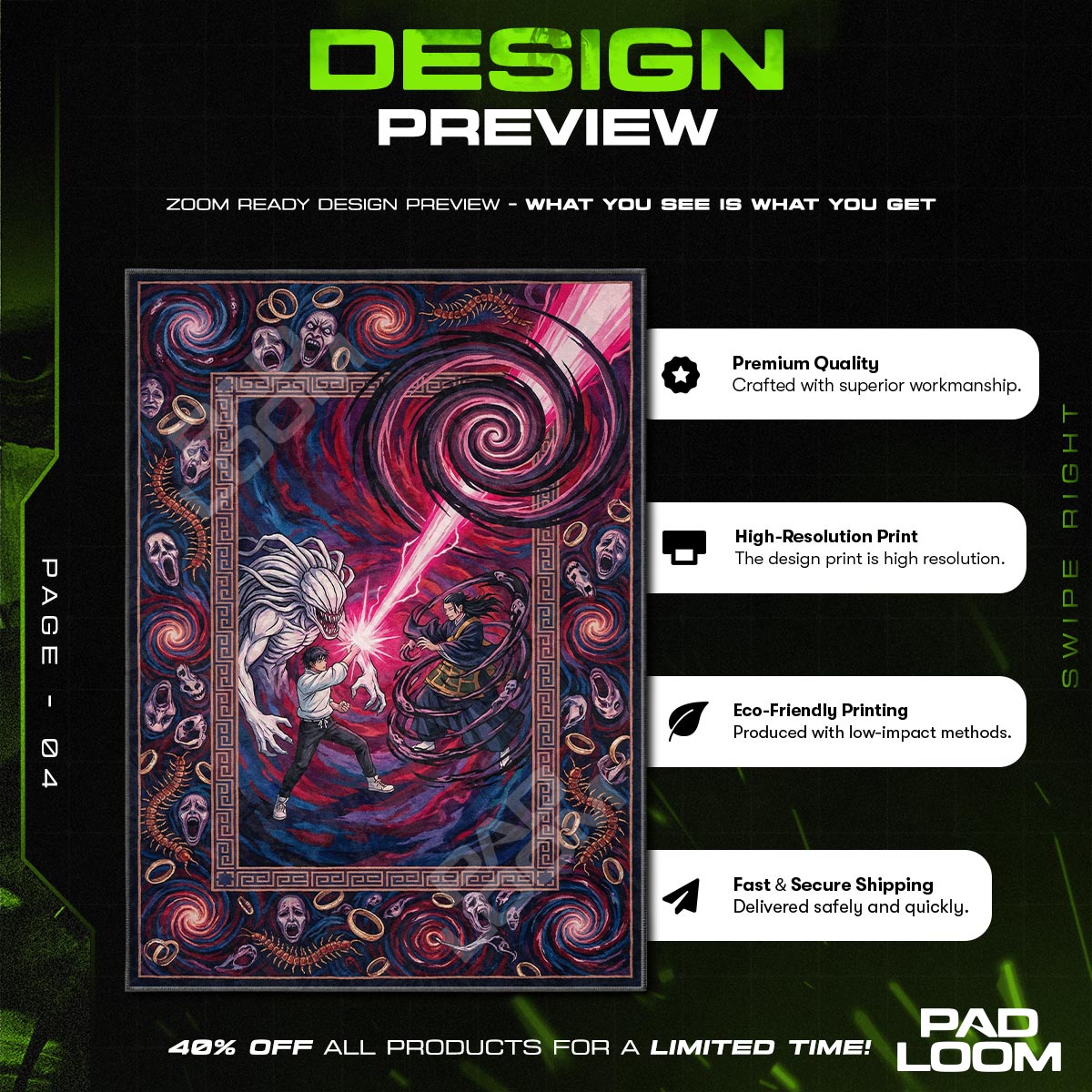 Chair character design printed on rug