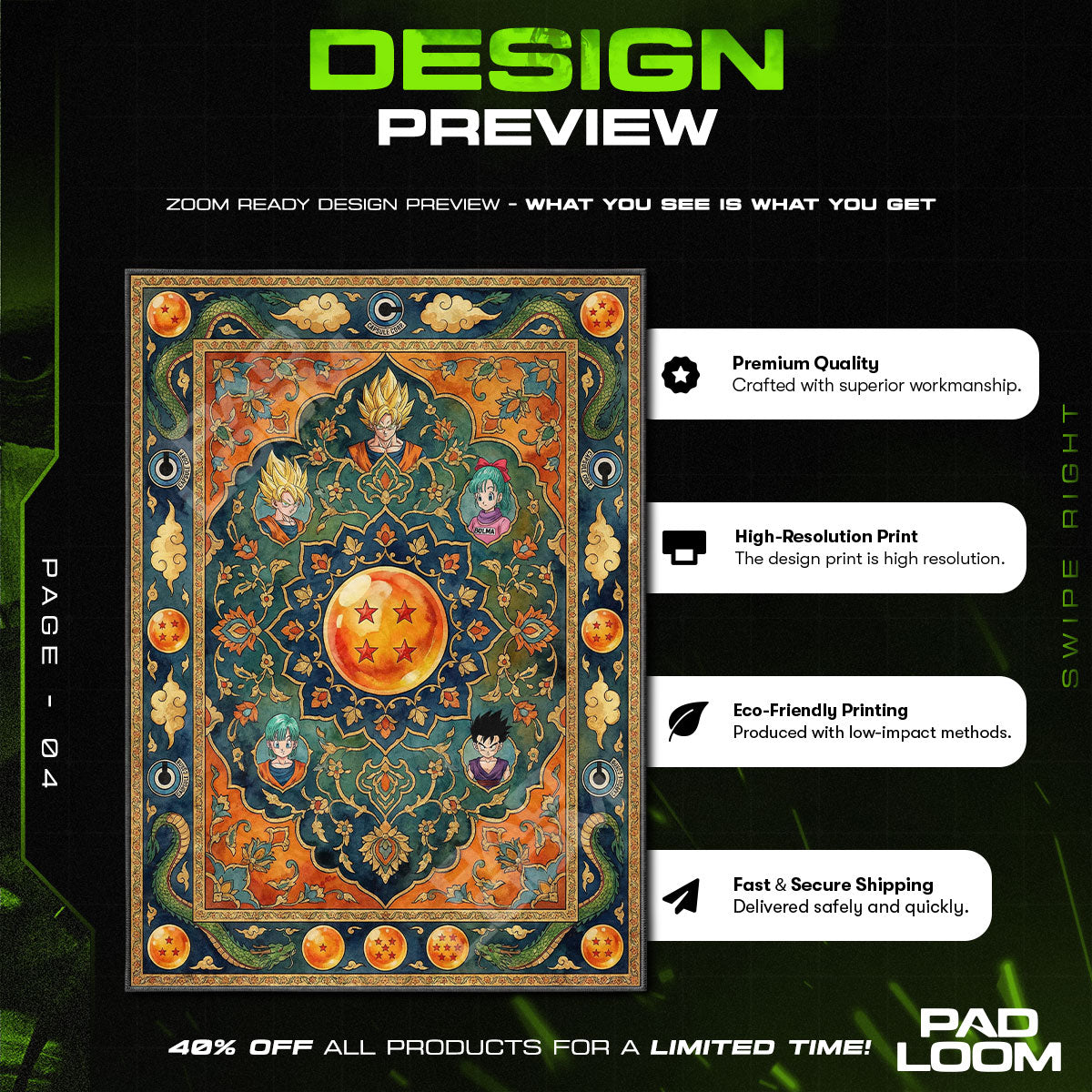 Chair character design printed on rug