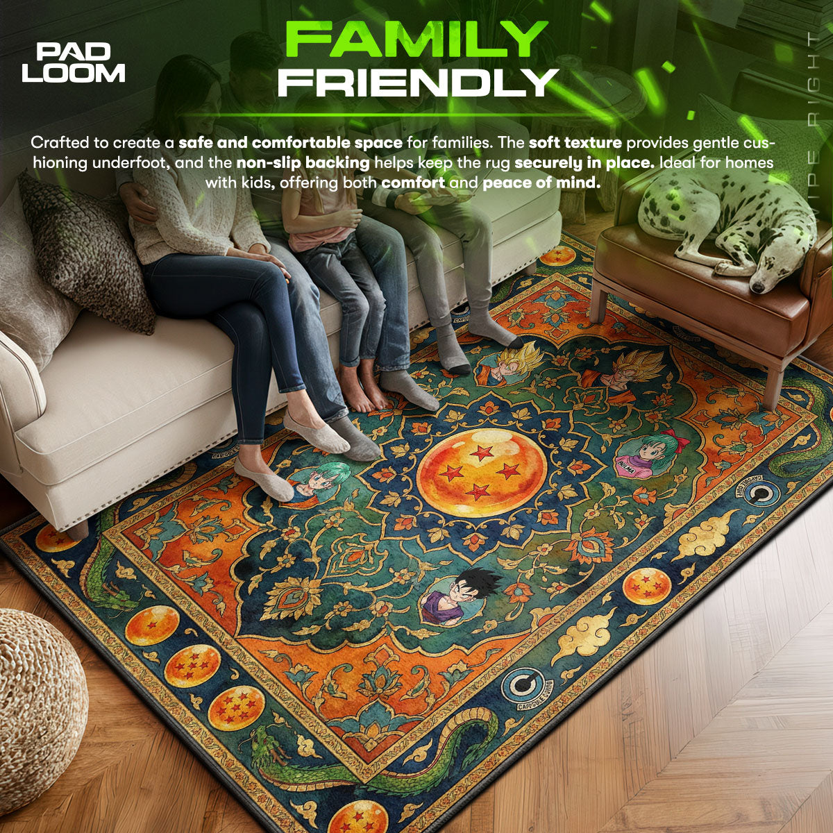 Z area rug showing full home decor artwork