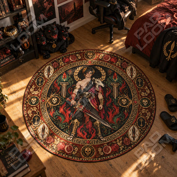 Zagreus Ember Round Rug - Hades Chair Mat
