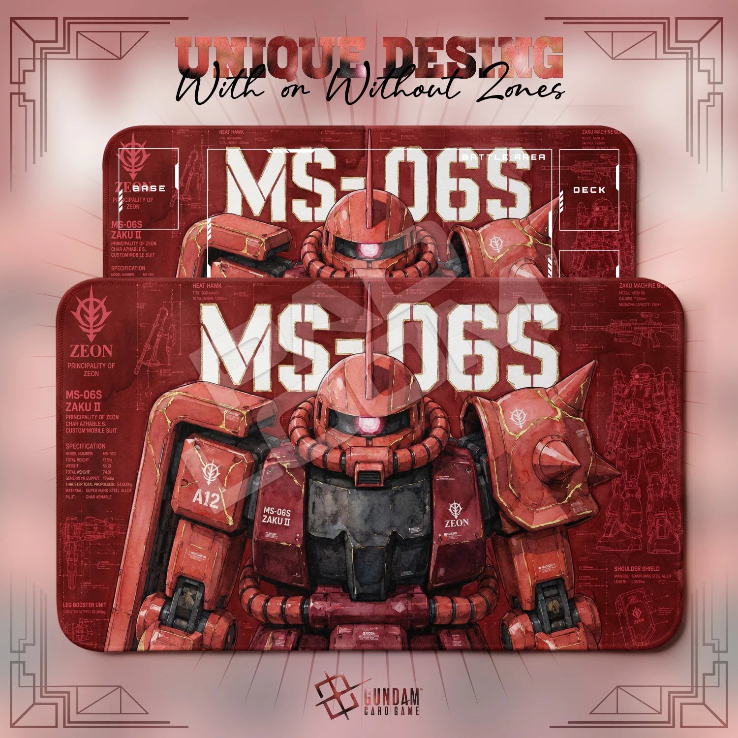 Zaku MS-06S Playmat - Gundam TCG Card Game Mat
