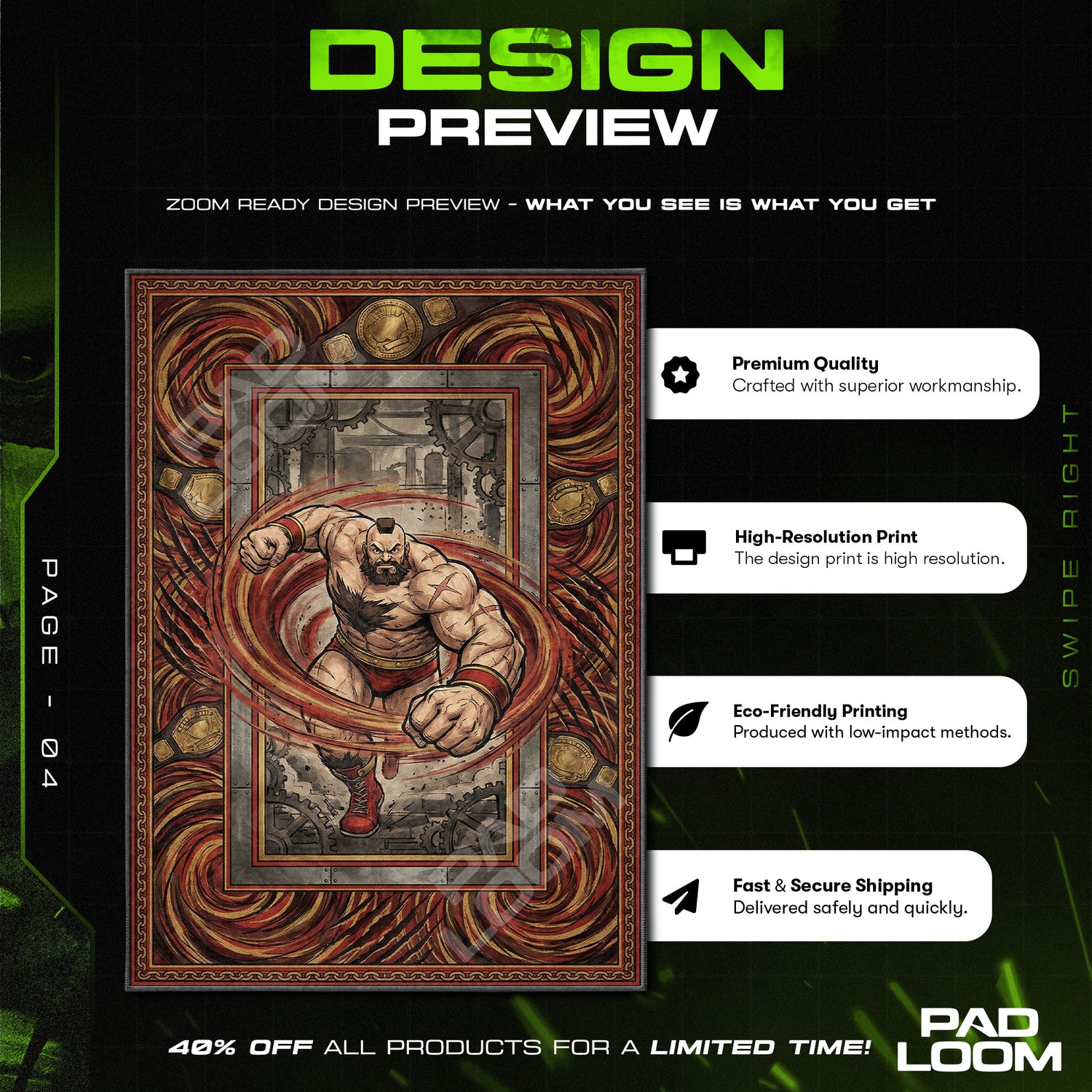 Chair character design printed on rug