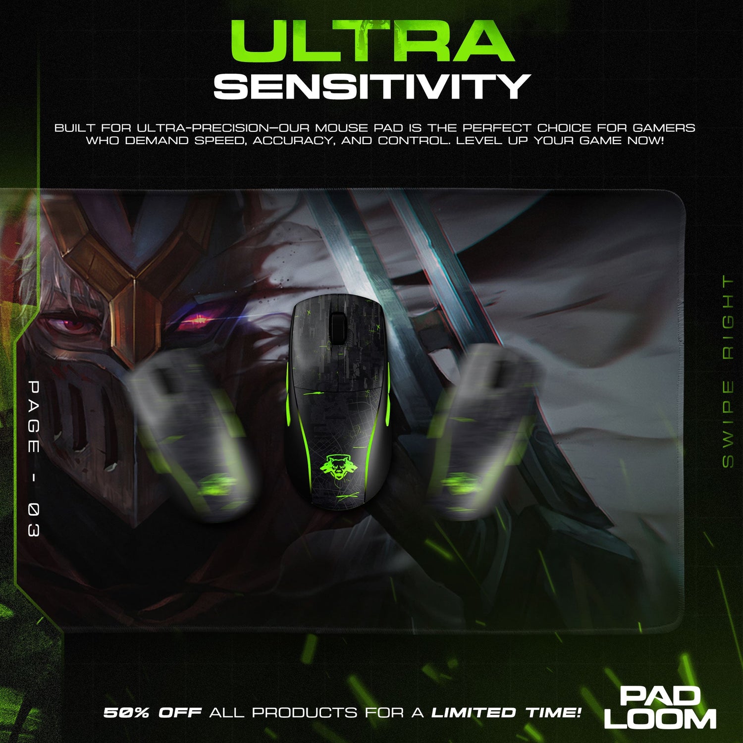 Zed High Noon Mouse Pad, League of Legends Gaming Desk Mat Padloom