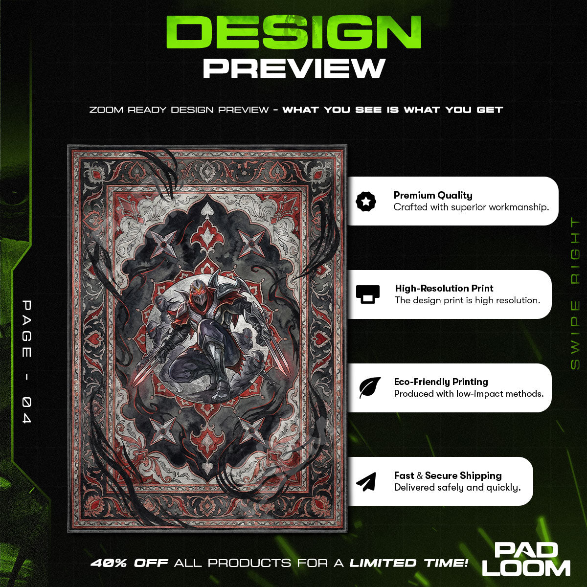 Zed Schatten-Assassine Teppich - League of Legends Stuhlunterlage