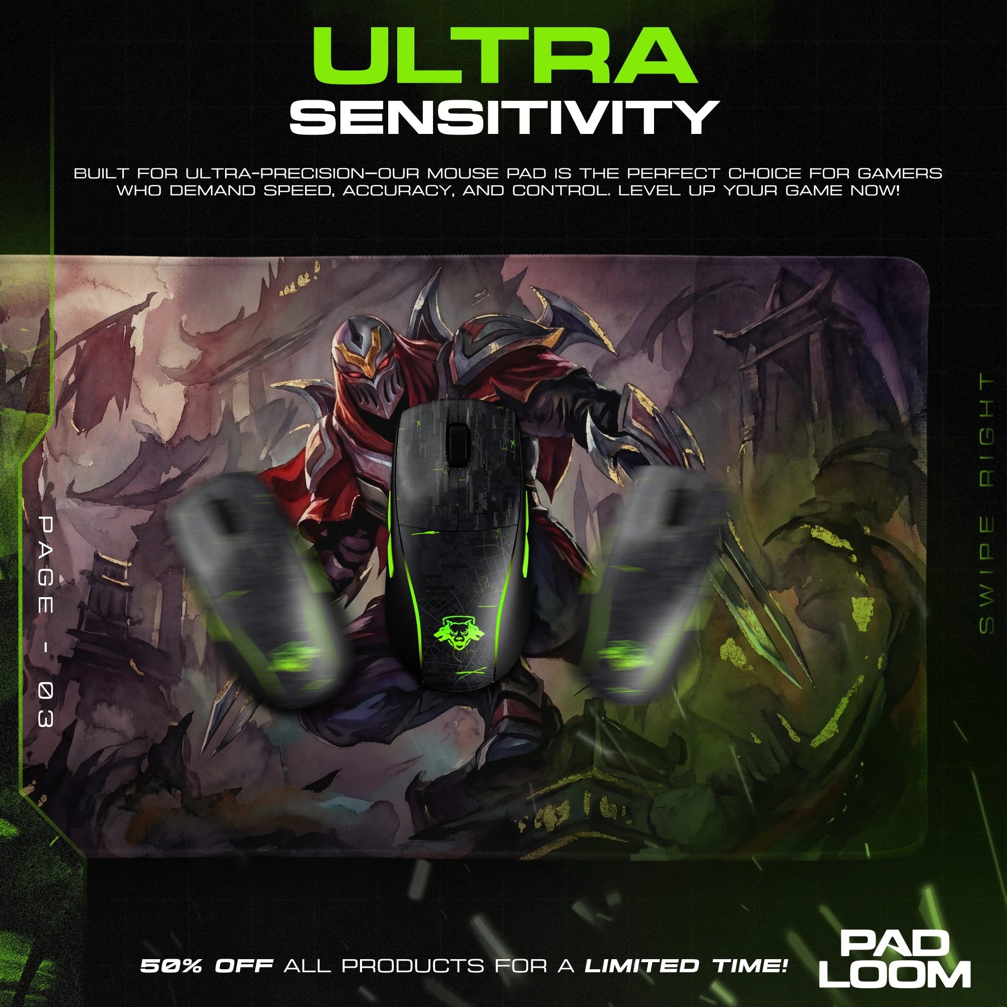 Zed Shadow Blades Mouse Pad - League of Legends Mat