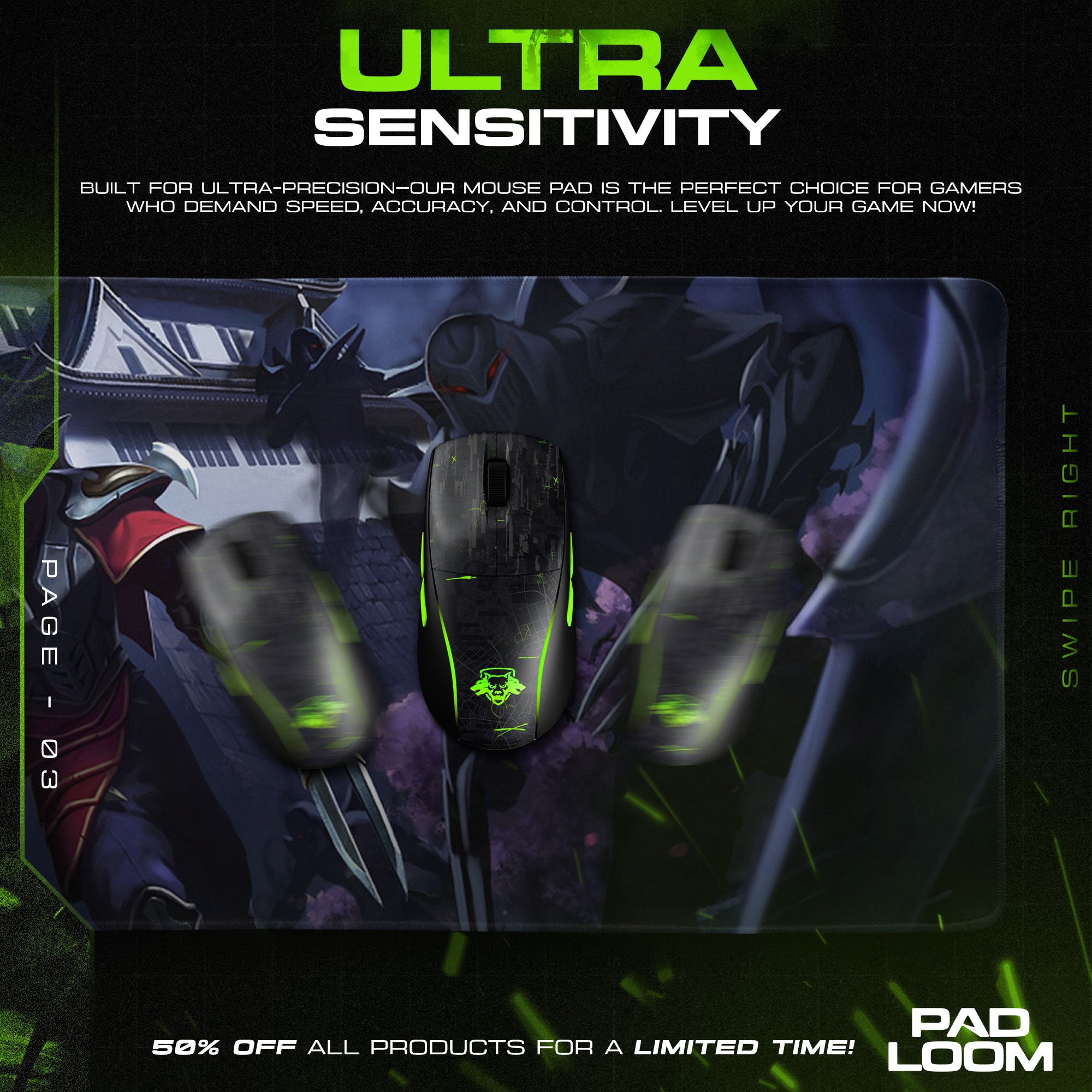 Zed Shadow Form Mouse Pad, League of Legends Gaming Desk Mat