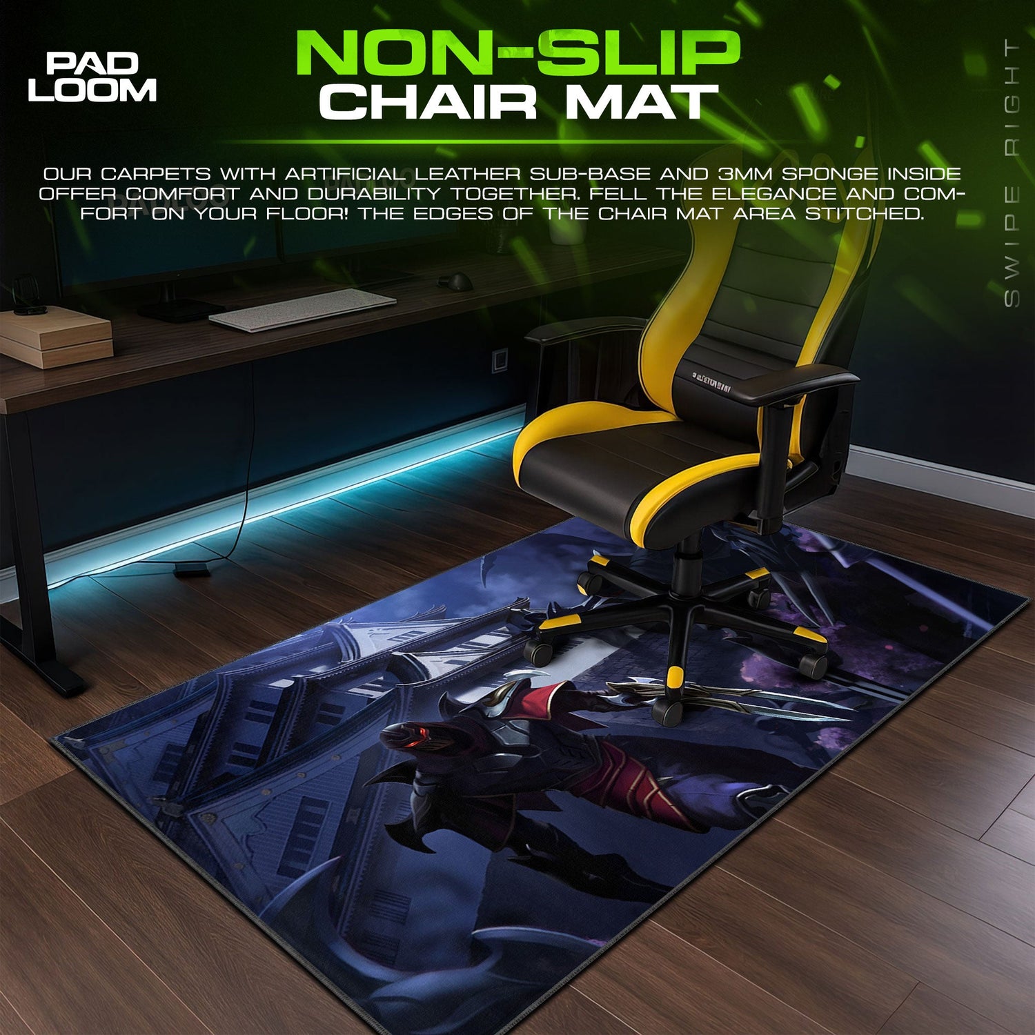 Zed Shadow Form Mouse Pad, League of Legends Gaming Desk Mat Padloom