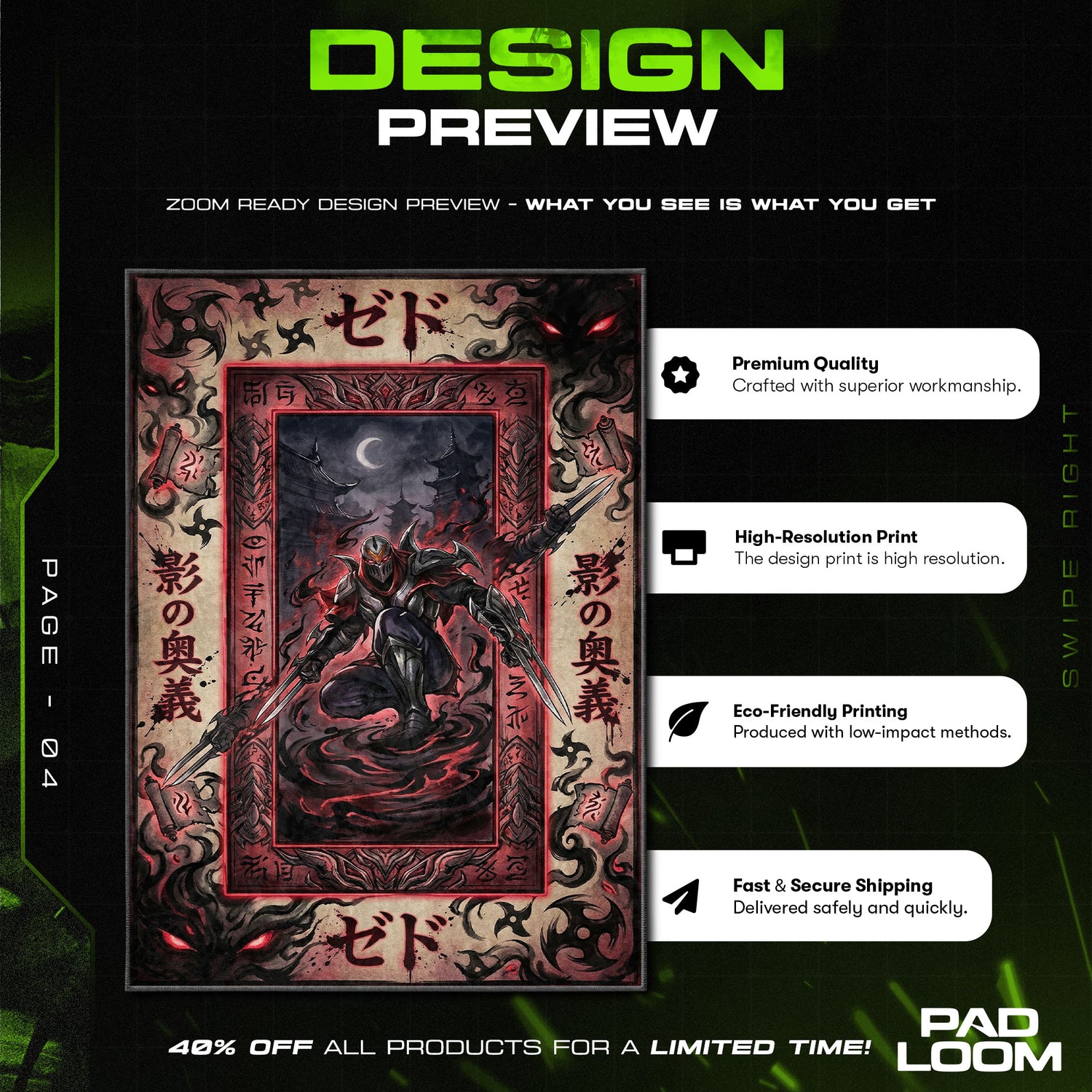 Zed Shadow Master Rug - League of Legends Chair Mat