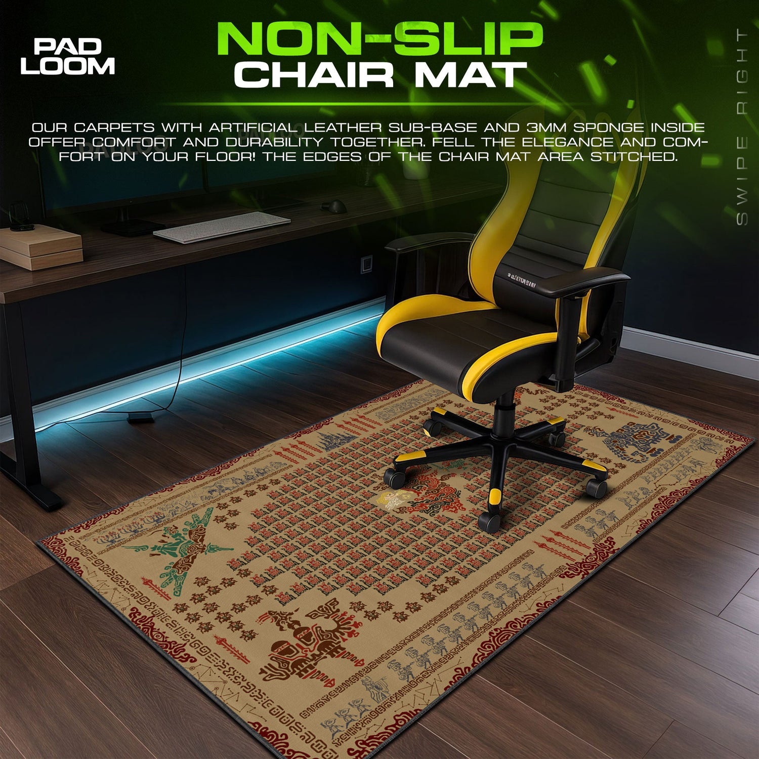 Zelda Breath of the Wild Ancient Hyrule Mouse Pad, Sheikah Slate Desk Mat Padloom
