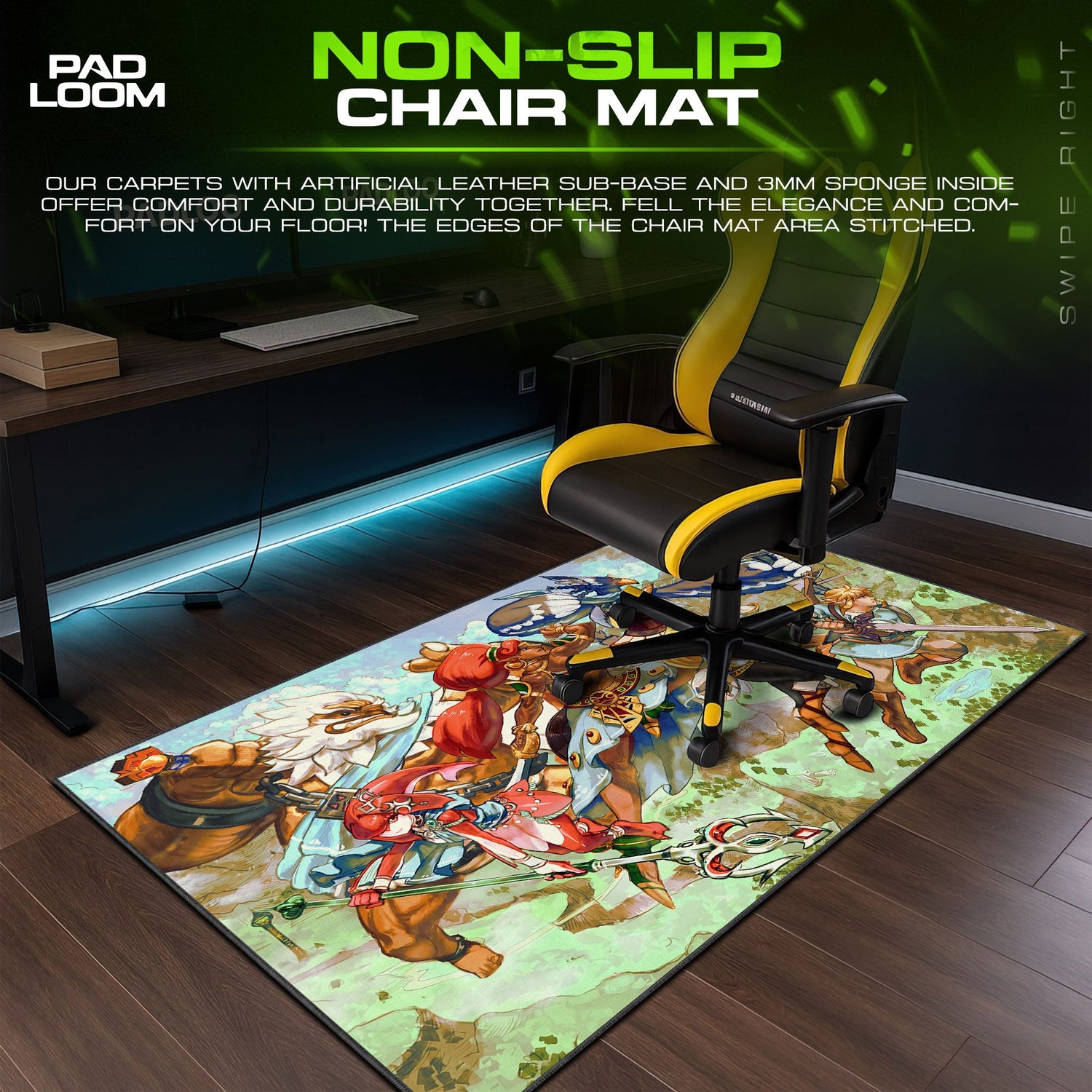 Zelda Champions Battle Mouse Pad, Game Gamer Desk Mat Padloom