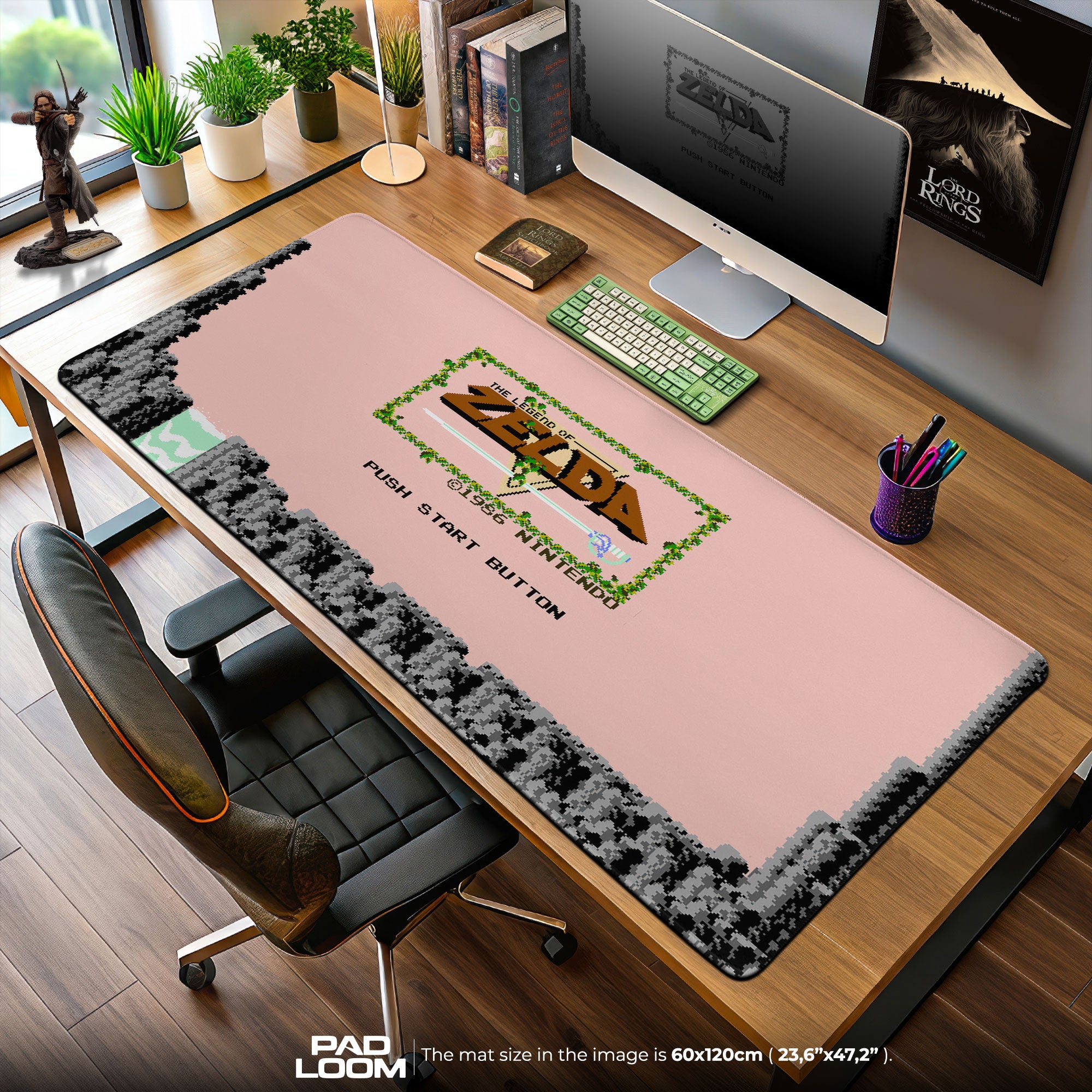 Zelda Classic Start Screen Mouse Pad, Game Gamer Desk Mat