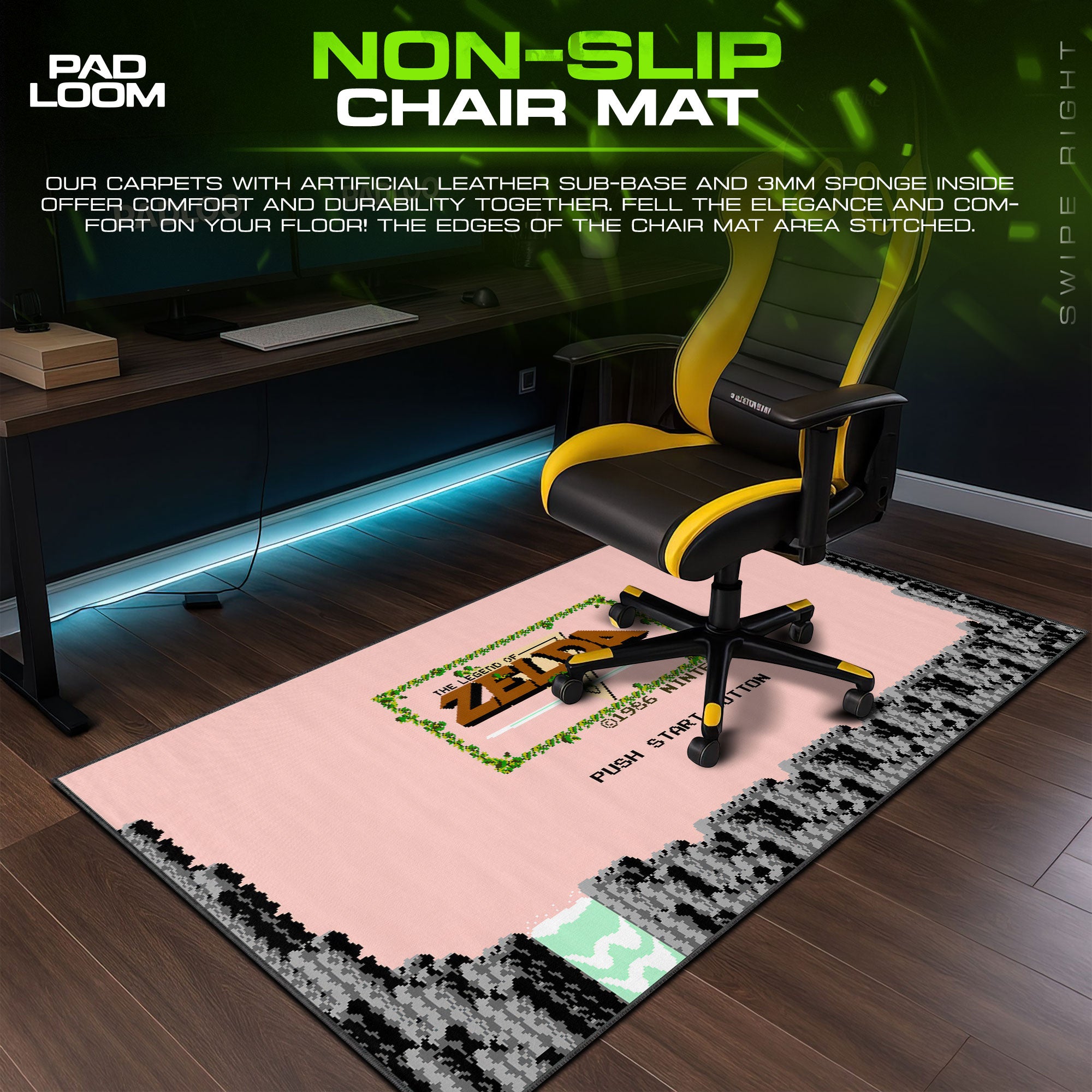 Zelda Classic Start Screen Mouse Pad, Game Gamer Desk Mat