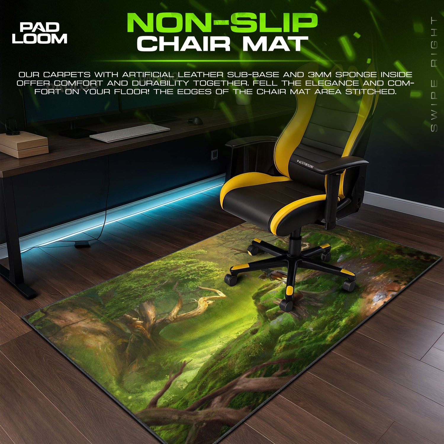 Zelda Forest Journey Mouse Pad, Adventure Gaming Desk Mat Padloom