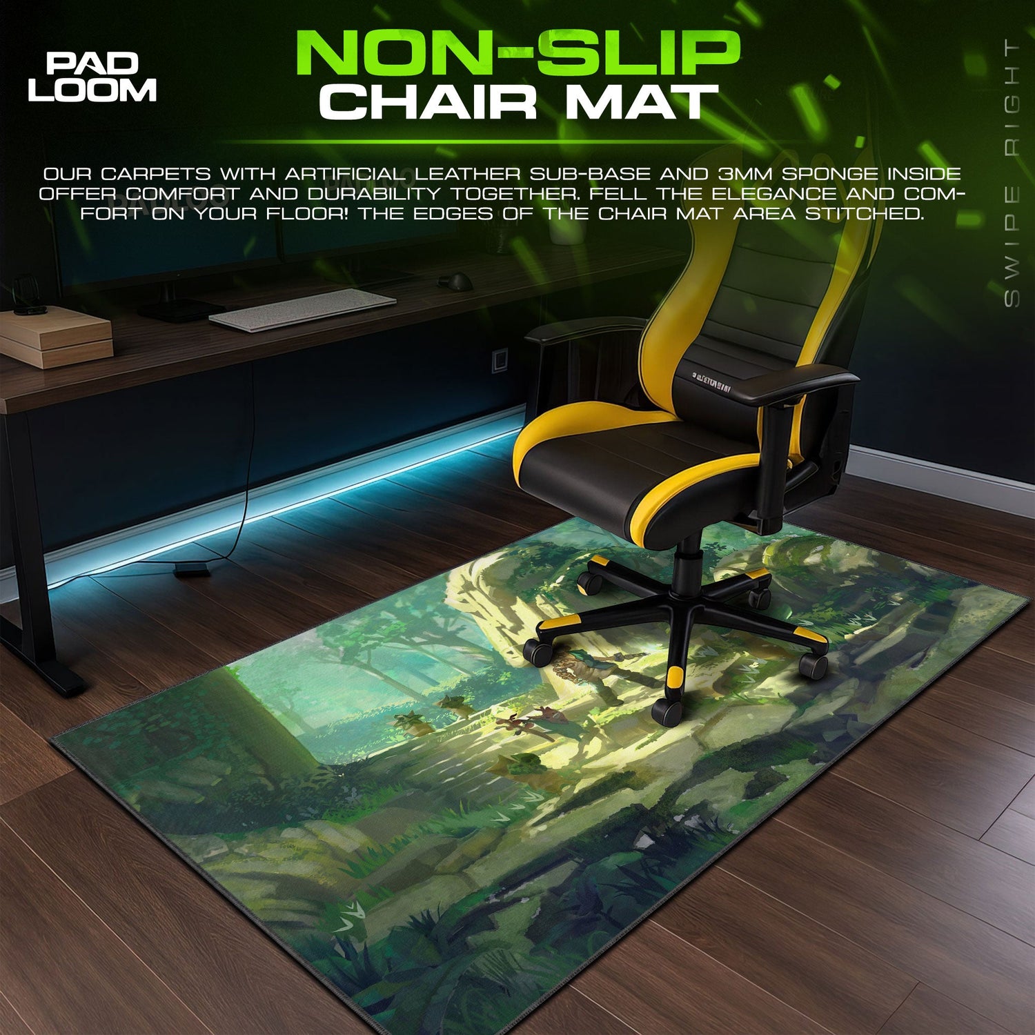 Zelda Forest Path Mouse Pad, Adventure Game Desk Mat Padloom