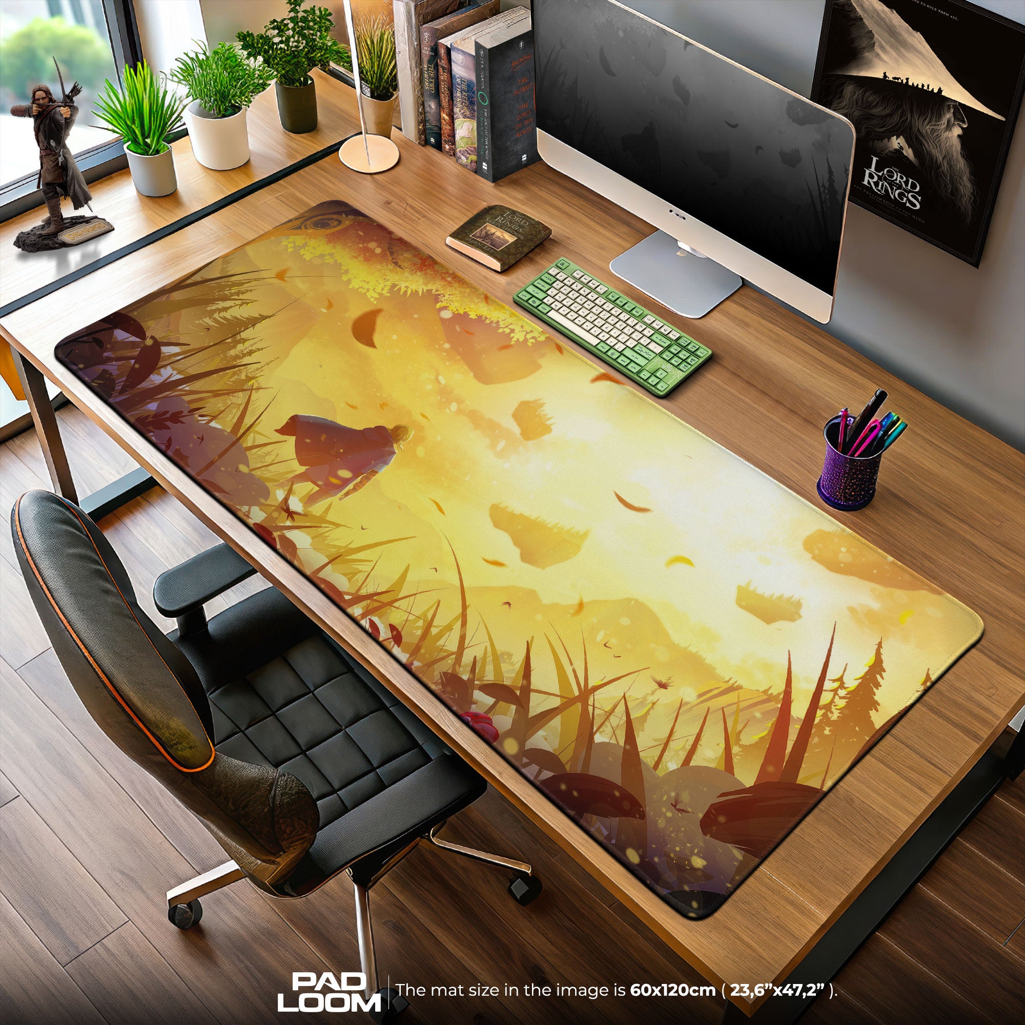 Zelda Golden Horizon Mouse Pad, Fantasy Game Desk Mat