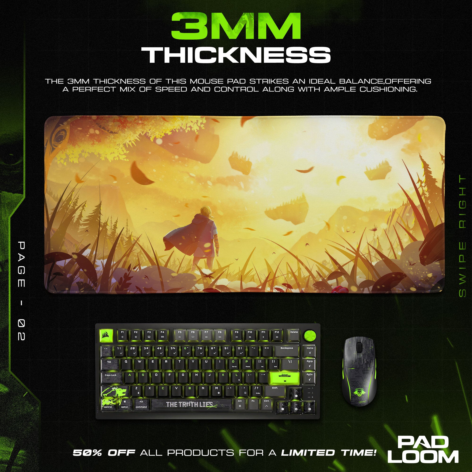 Zelda Golden Horizon Mouse Pad, Fantasy Game Desk Mat